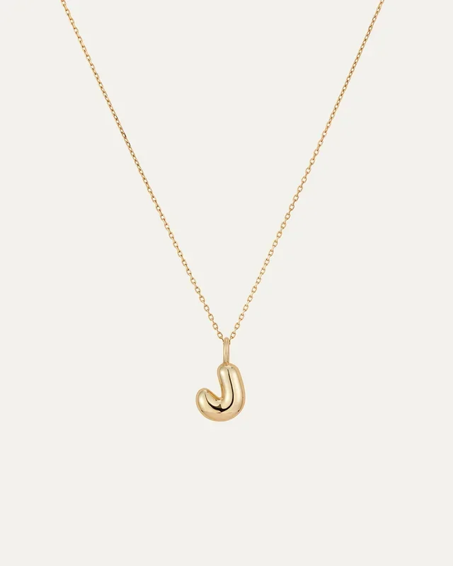 14K Gold Bubble Letter Necklace – J