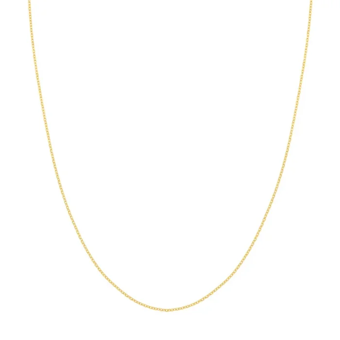 14k Gold Diamond-Cut Cable Chain 18″