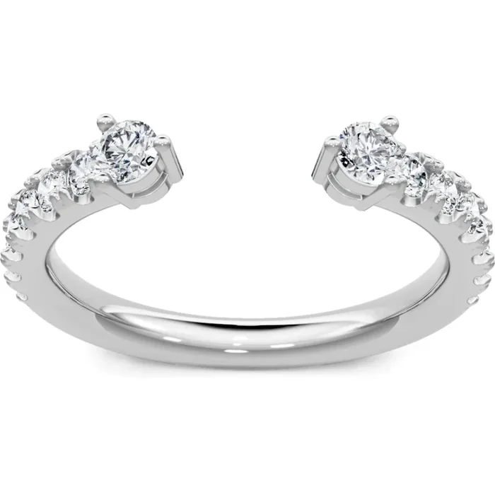 14k Gold Diamond Open Band