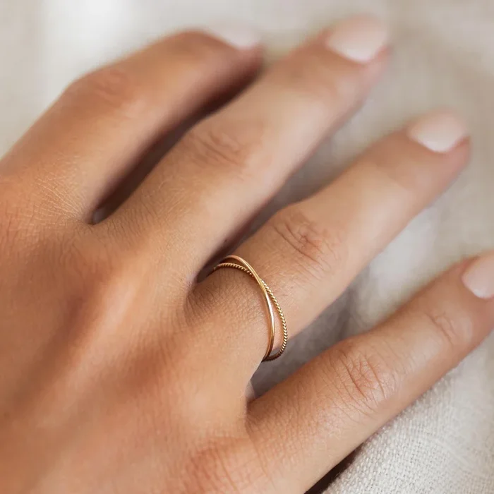 14k Gold Double Ring – Celestina