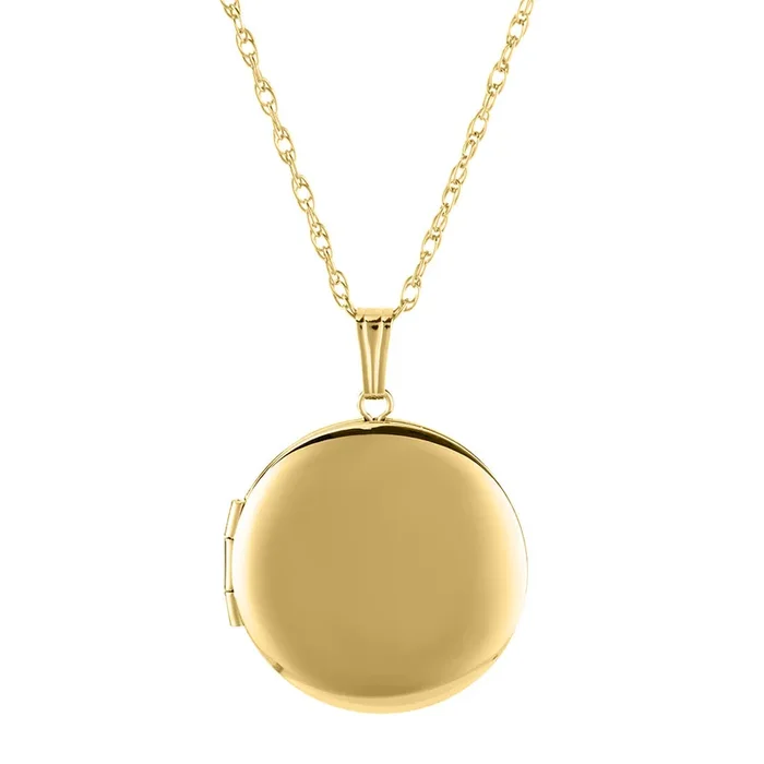 14K Gold-Filled 23mm Round Locket Necklace