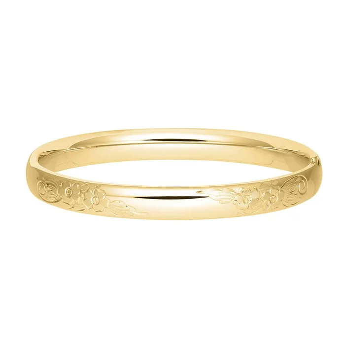 14K Gold-Filled Diagonal Signet 8mm Bangle