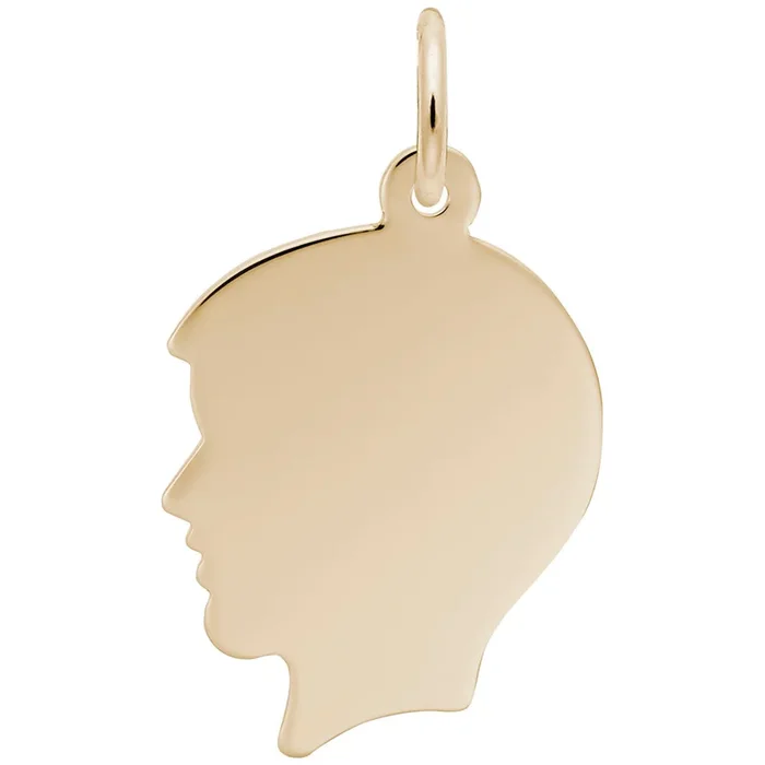 14k Gold Flat Boy’s Head Charm