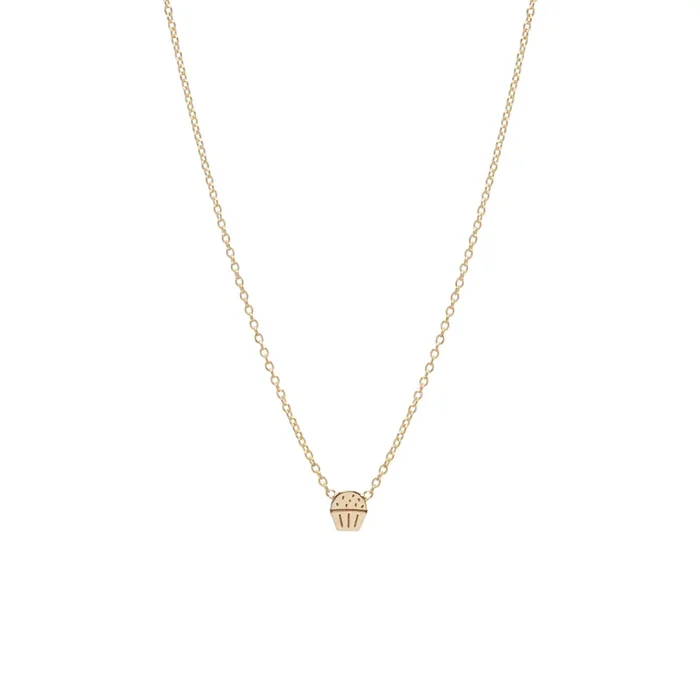 14k Gold Itty Bitty Cupcake Necklace