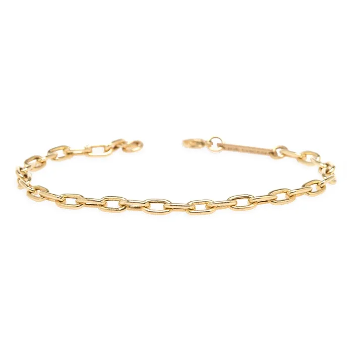 14k Gold Medium Square Oval Link Chain Anklet