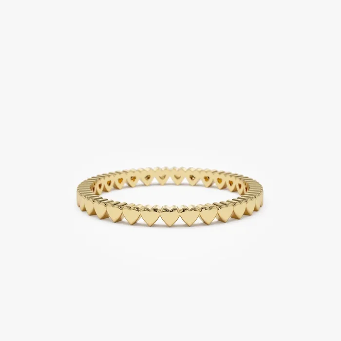 14k Gold Mini Heart Eternity Ring