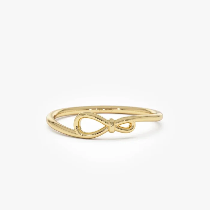 14k Gold Minimalist Knot Band