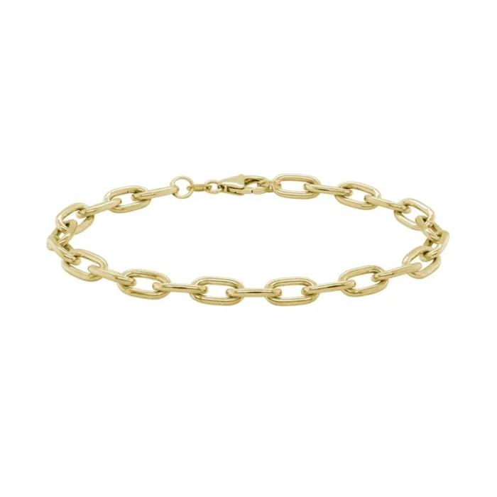 14k Gold Oval Link Bracelet, 7″