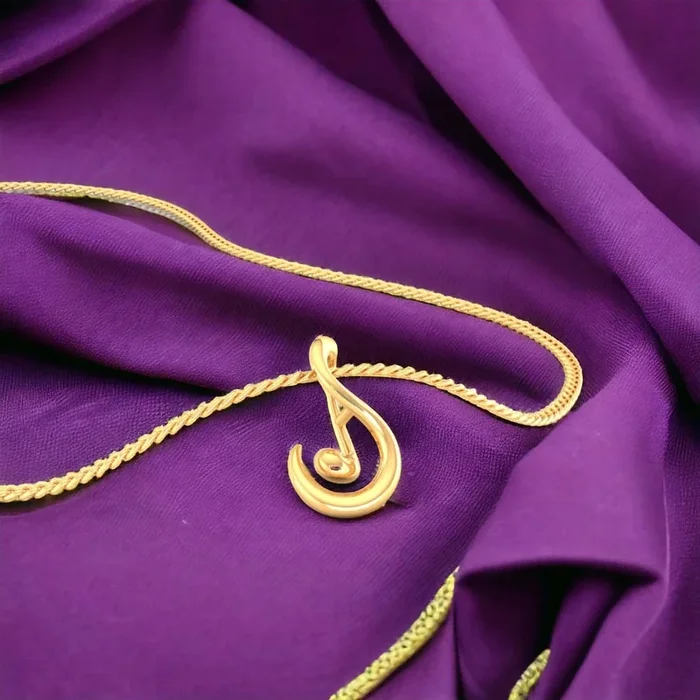 14K Gold Pendant (Without Chain) With Musical Symphony Design
