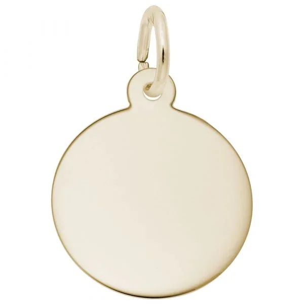 14k Gold Petite Round Disc Charm