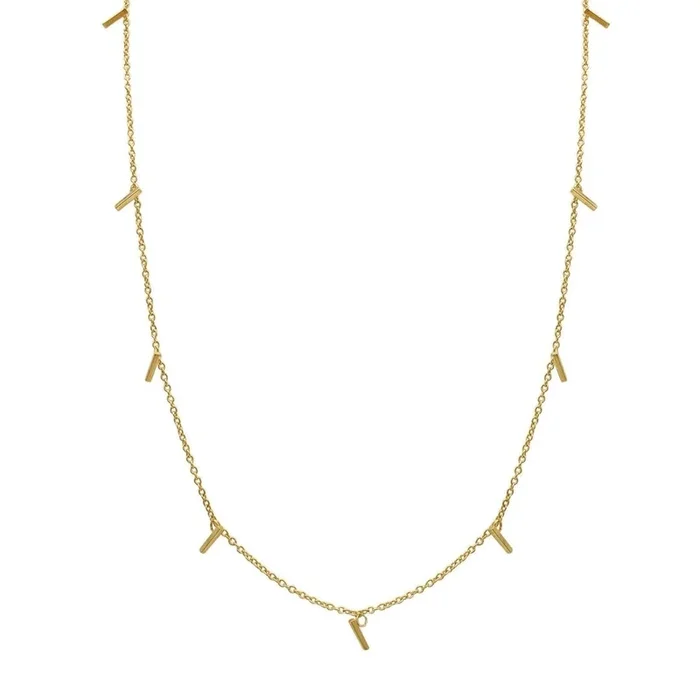 14k Gold Plated Multi Bar Layering Necklace