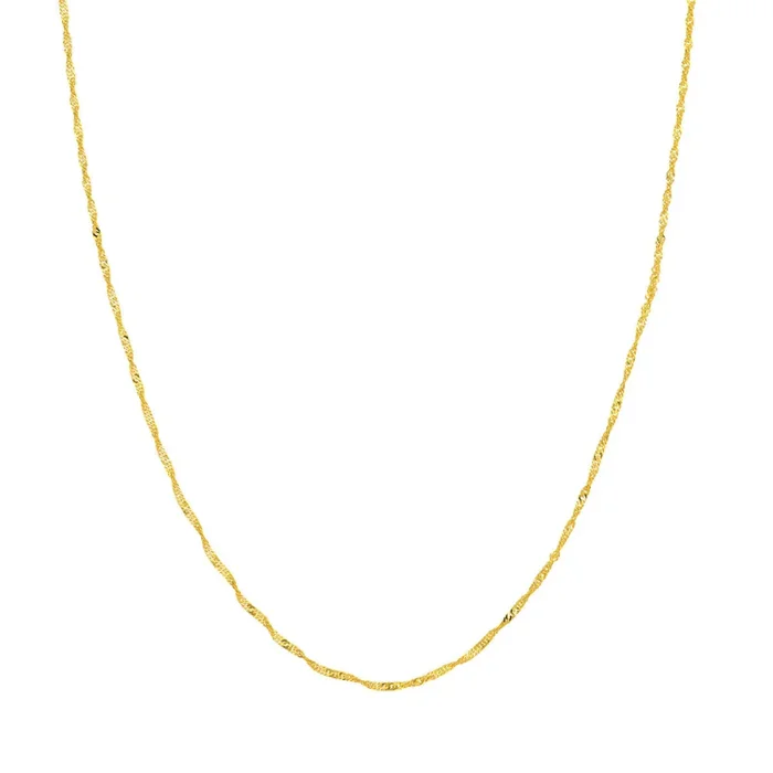 14k Gold Singapore Chain Necklace, 18″