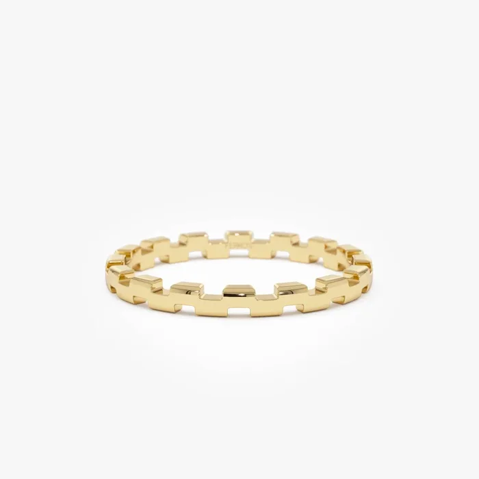14k Gold Stackable Link Ring