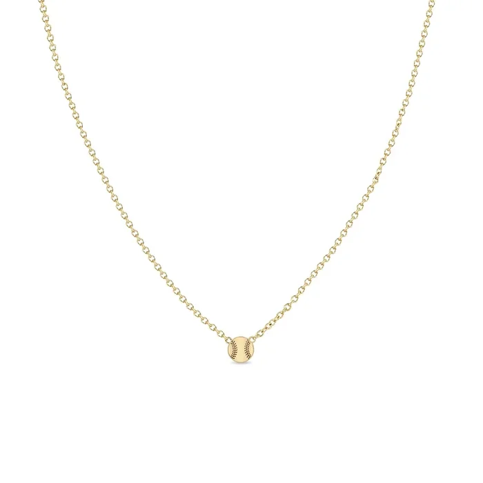 14k Itty Bitty Baseball Necklace