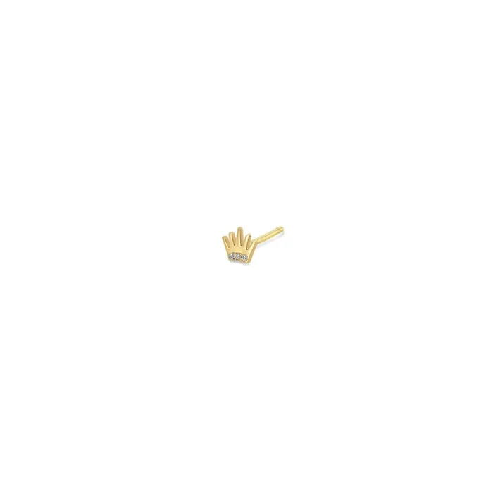 14k Itty Bitty PavÃ© Diamond Crown Stud