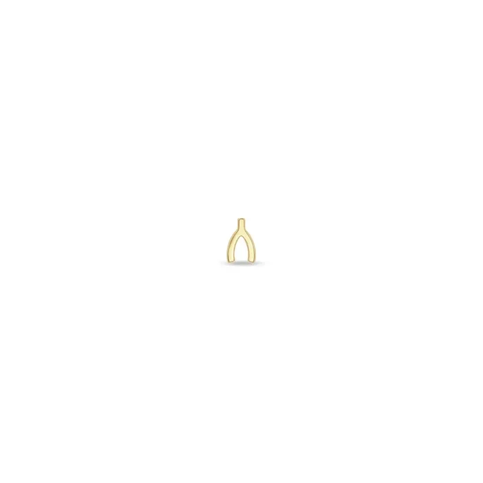 14k Itty Bitty Wishbone Stud