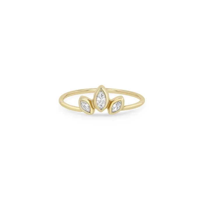 14k Marquise Diamond Fan Ring