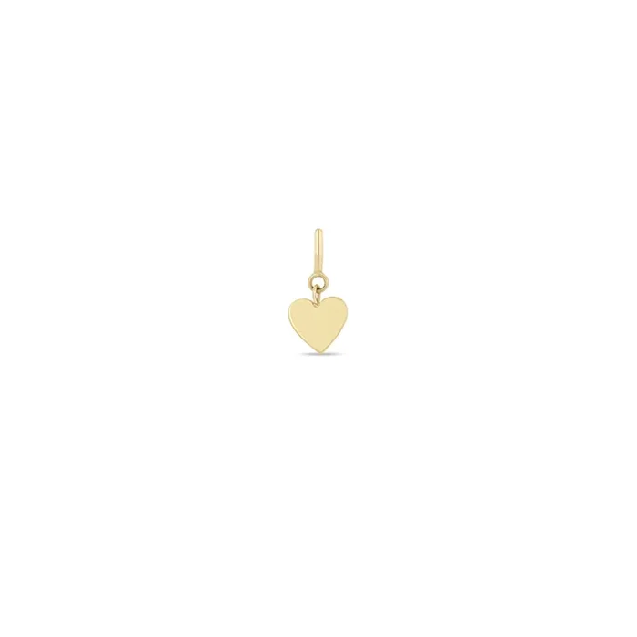 14k Midi Bitty Heart Charm on Spring Ring