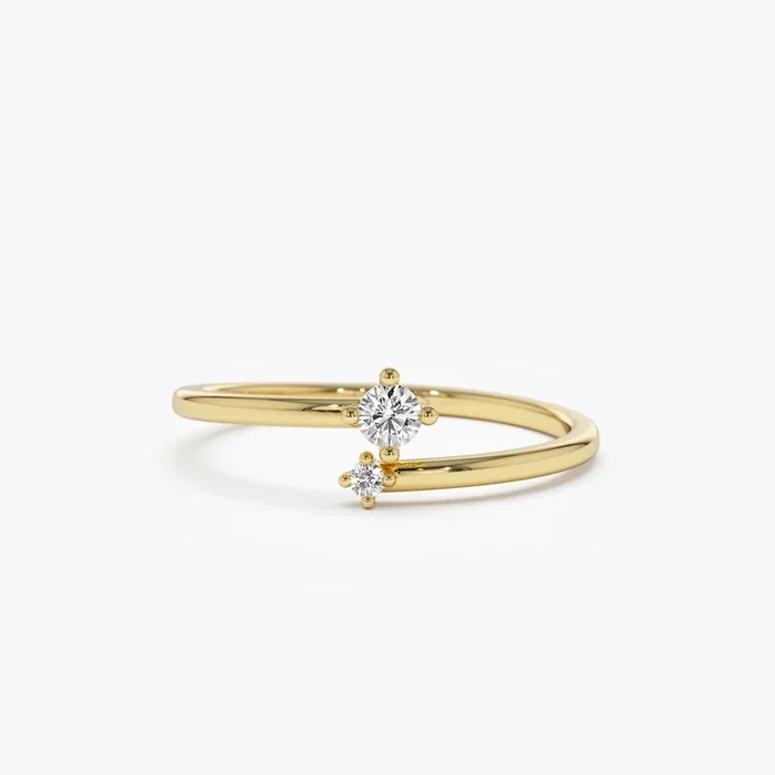 14k Petite Diamond Duo Ring