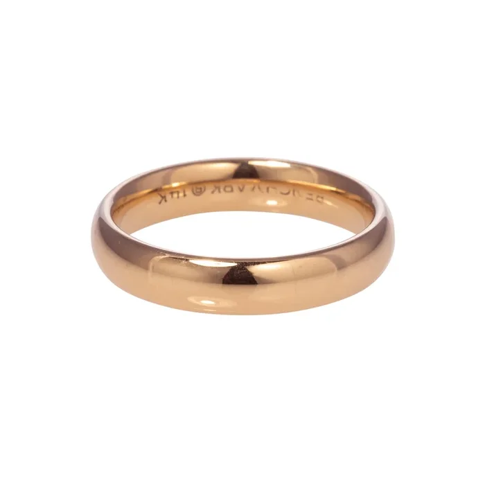 14K Rose Gold Regular Comfort Fit Wedding Band 4mm