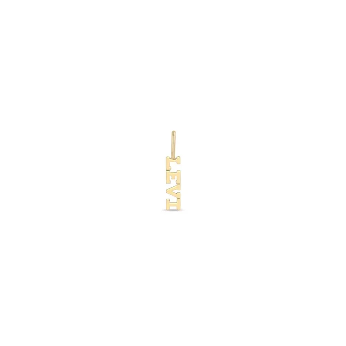 14k Single Custom Itty Bitty Letters Charm Pendant