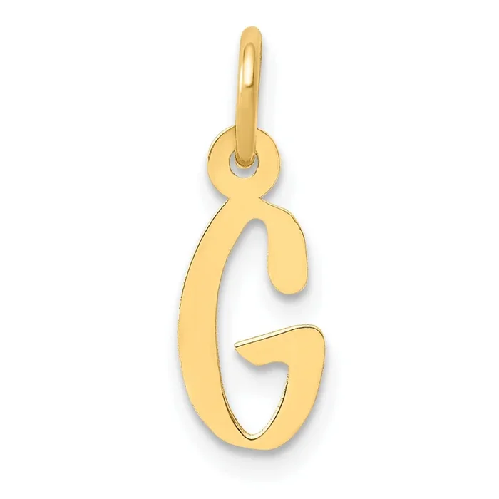 14k Small Slanted Block Initial G Charm