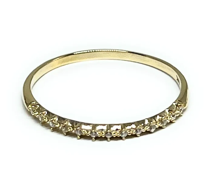 14k Solid Gold CZ Band Ring (FC 235)