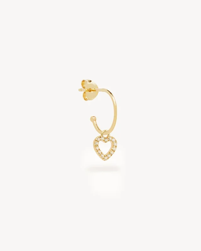 14k Solid Gold Eternal Love Diamond Hoop