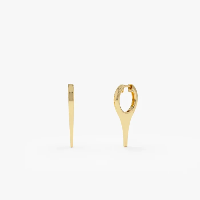 14k Solid Gold Mini Dagger Earrings