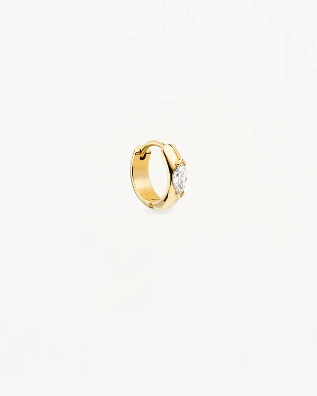14k Solid Gold Petal of Hope Lab-Grown Diamond Hoop