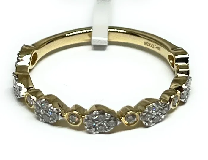 14k Solid Gold Round Brilliant Cut Diamond Ring Band 0.36ct (FCD 02)