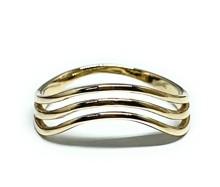 14k Solid Gold TRIPLE ROW THUMB Band Ring (FOR THUMB) (FC 275)