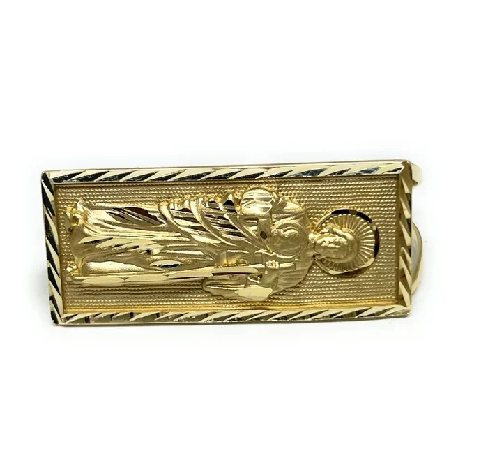 14k Solid Gold TWO FINGER Saan Judas Saaint Jude MATTE FINISH Ring (9.6g)