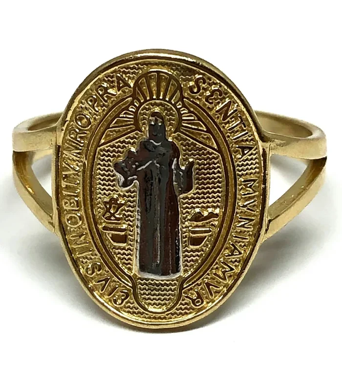 14k Solid Gold Yellow 2-Tone San Bennito Ring
