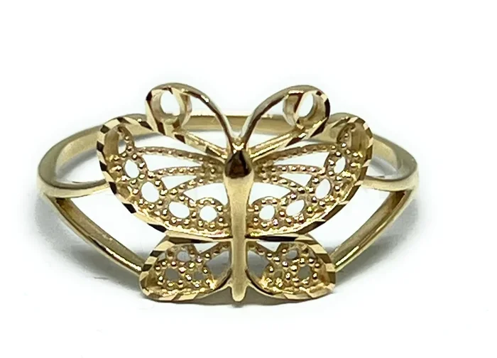 14k Solid Gold Yellow Butterfly Ring (FC 170)