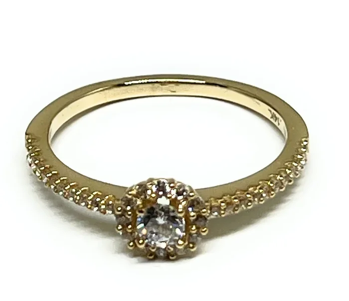 14k Solid Gold Yellow Gold CZ Ring (FC 226)