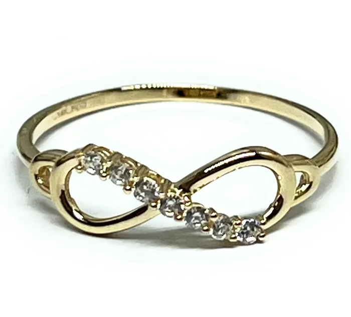 14k Solid Gold Yellow Infinity CZ Ring (FC 274)