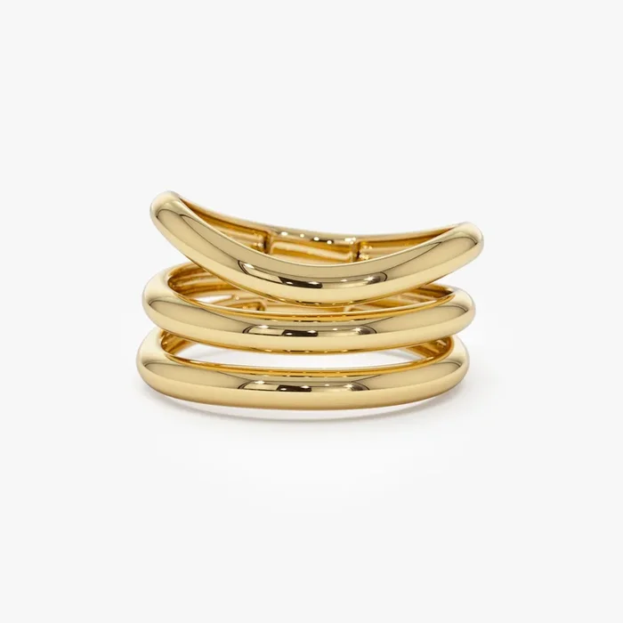 14K Stacked Chunky Curved Ring