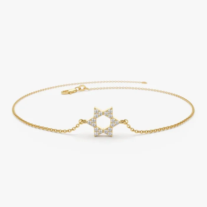 14K Star of David Diamond Bracelet