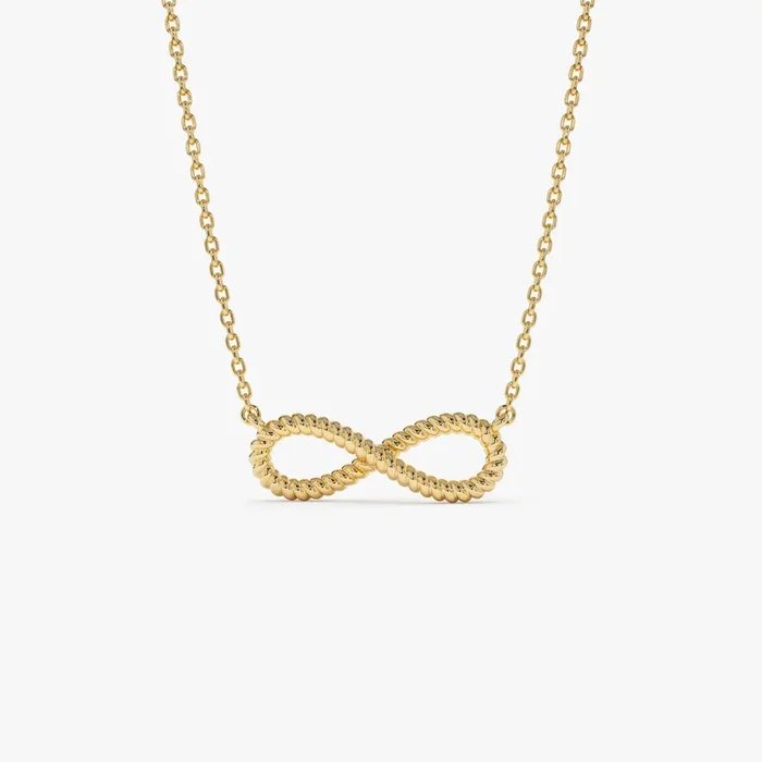 14k Twist Rope Infinity Necklace