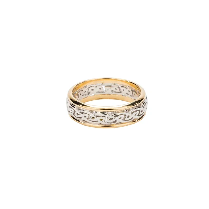 14k White and Yellow Gold Celtic Knot ‘Lochy’ Ring