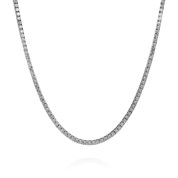 14k White Gold 30″ Straight 13.40ct Diamond Necklace