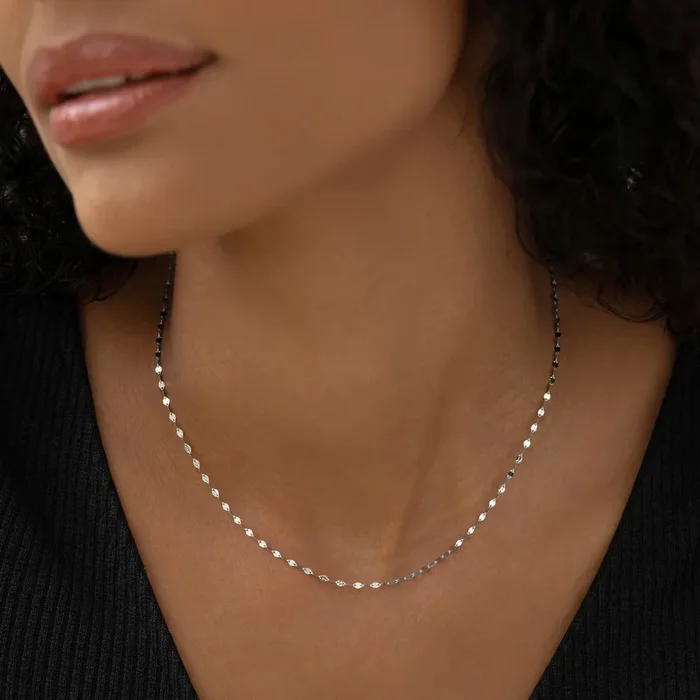 14k White Gold Petal Chain Necklace – Fleur