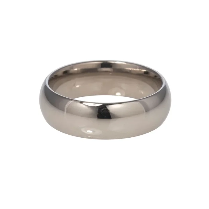 14K White Gold Regular Comfort Fit Wedding Band 6mm