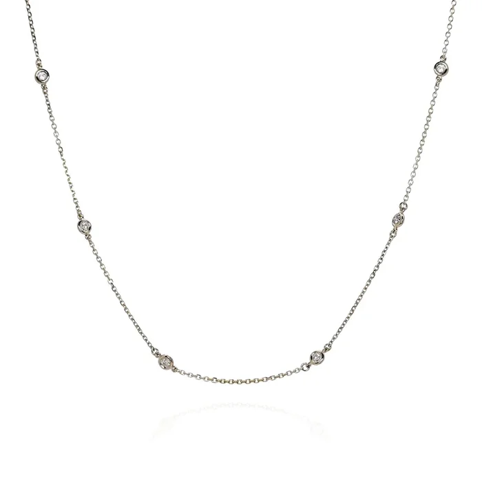 14k Yellow Gold 18″ 0.35-0.49ct Diamonds By The Yard Necklace