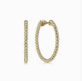 14K Yellow Gold 30mm Bujukan Classic Hoop Earrings