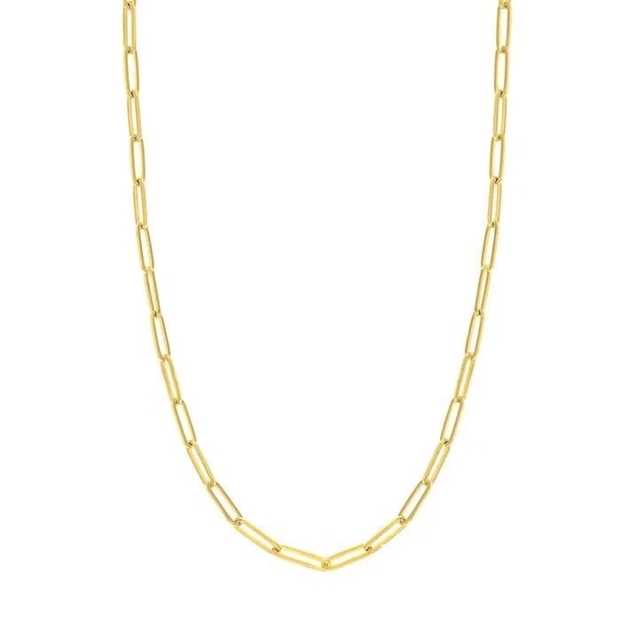 14K Yellow Gold 5mm Elongated Link Chain Necklace