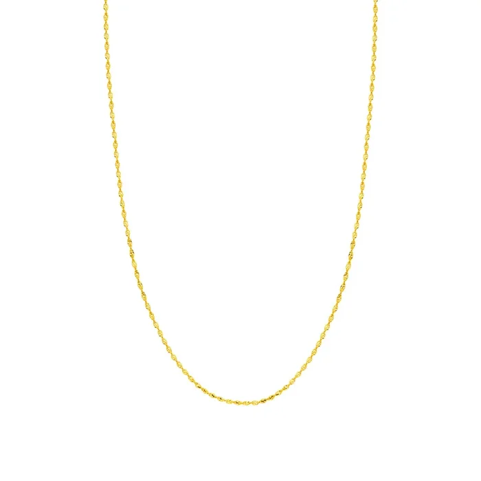 14k Yellow Gold Diamond Cut Chain 16″