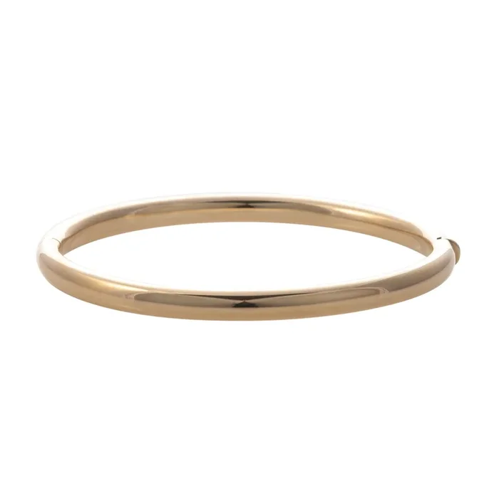 14K Yellow Gold Italian 5mm Round Bangle