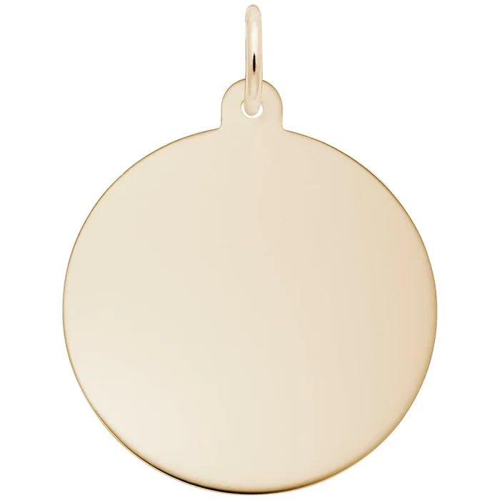 14K Yellow Gold Large Round Disc Charm